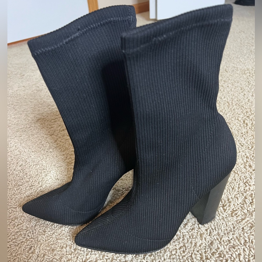 Steve Madden black sock booties. Size 8.5